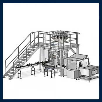 Máquina de enchimento com base em uma pesadora